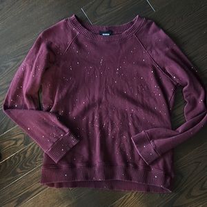 Monrow splatter painted maroon sweater